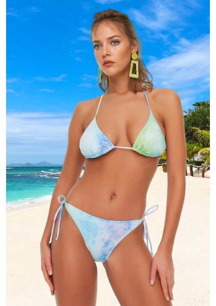 Üçgen Bağlamalı Bikini Takımı Esnek Kumaş Yüksek Konfor Özel Tasarım Premium Kalite