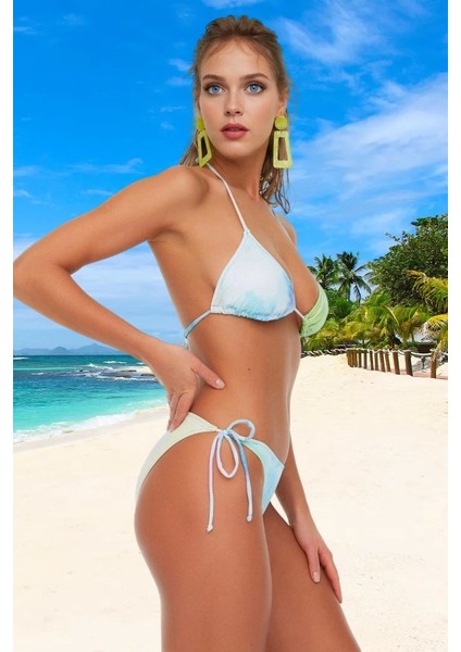 Üçgen Bağlamalı Bikini Takımı Esnek Kumaş Yüksek Konfor Özel Tasarım Premium Kalite fiyatları