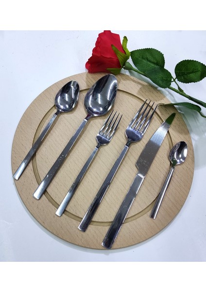 Paslanmaz Çelik 42 Parça Set, Şık ve Dayanıklı Çatal,kaşık,bıçak Takımı