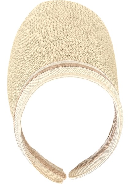 Kadın Hasır Vizör Taç Şapka - Bej modelleri