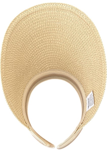Kadın Hasır Vizör Taç Şapka - Bej fırsatları