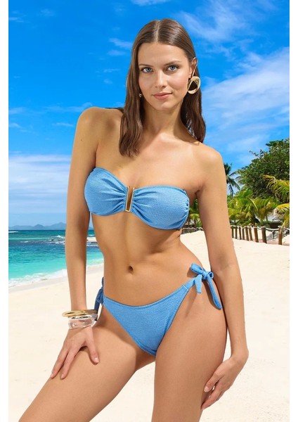 Straplez Bikini Takımı Esnek Kumaş Yüksek Konfor Klora Dayanıklı Şık Detaylı Plaj ve Havuz Için fiyatları