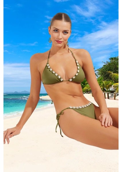 Üçgen Bikini Takımı Su Sporları Için Premium Kalite Esnek Kumaş Klora Dayanıklı Plaj ve Havuz fiyatları
