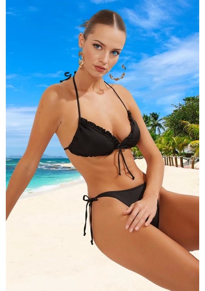 Desenli Fırfırlı Bikini Takımı Özel Tasarım Premium Kalite Ergonomik Kesim Şık Detaylı fiyatları