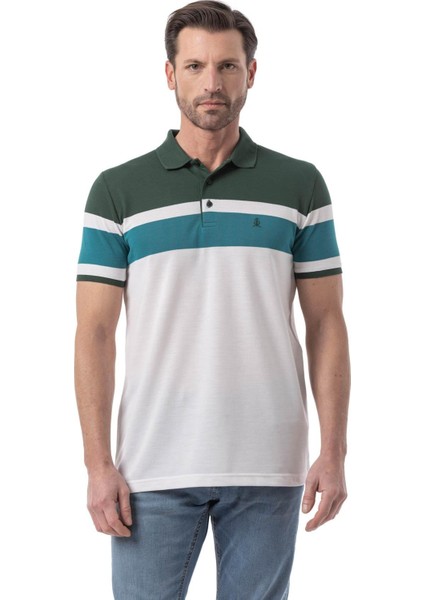 Yatay Parçalı Polo T-Shirt