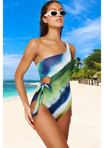 Tek Omuz Bağlamalı Mayo Yüzme Kıyafeti Plaj Mayosu Yüksek Konfor Deniz fiyatları