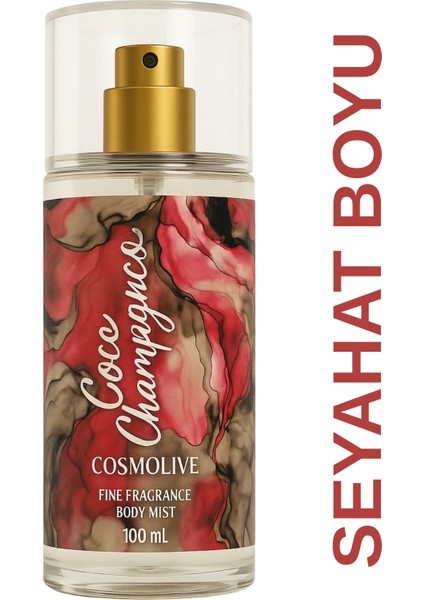 Vücut Spreyi Body Mist | Coconut Passion | Coco Champagne | Seyahat Boy | Kadın | Işıltılı