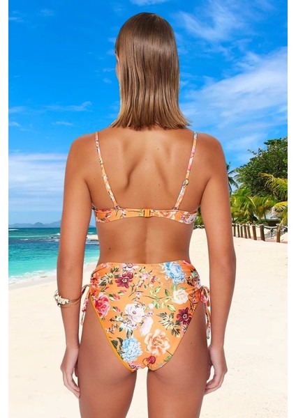 Desenli Fırfırlı Bikini Takımı Esnek Kumaş Premium Kalite Yaz Koleksiyonu modelleri