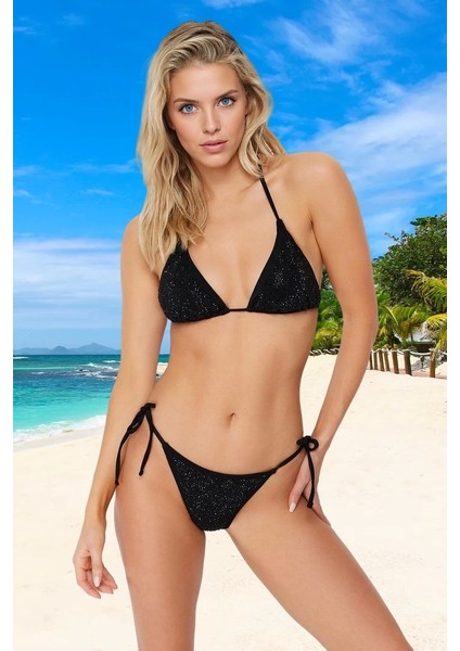 Üçgen Bikini Takımı Şık Detaylı Esnek Kumaş Plaj ve Havuz Için Hızlı Kuruyan Ergonomik Kesim fiyatları