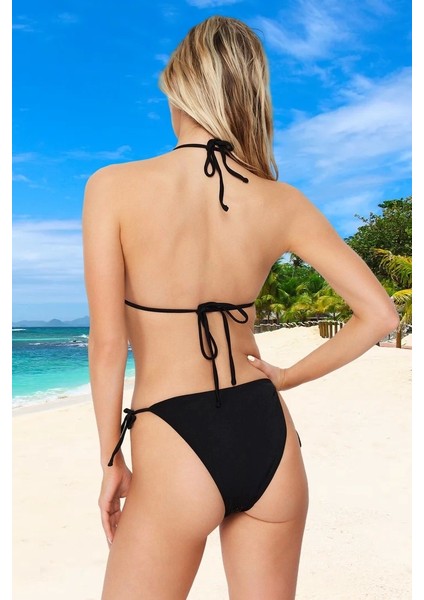 Üçgen Bikini Takımı Şık Detaylı Esnek Kumaş Plaj ve Havuz Için Hızlı Kuruyan Ergonomik Kesim modelleri