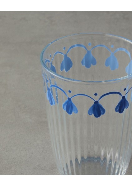Mavi ve Ekru Renkli 3'lü Cam Içecek Bardağı Seti, 395 ml Kapasite modelleri