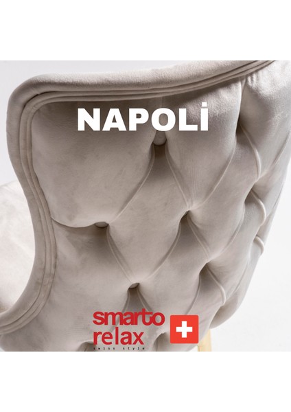 Napoli 2’li Sandalye Seti — Metal Ayaklı (Altın Renk), Krem indirimleri