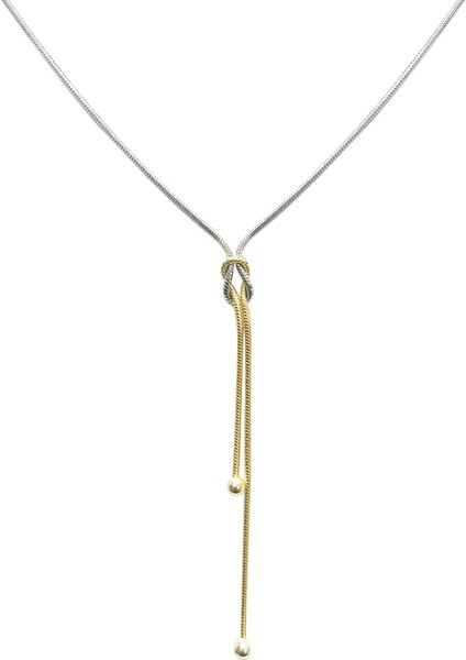 Aşk Düğümü Yılan Zincir 925 Ayar Gümüş Kolye Ssloven1 Çok Renkli