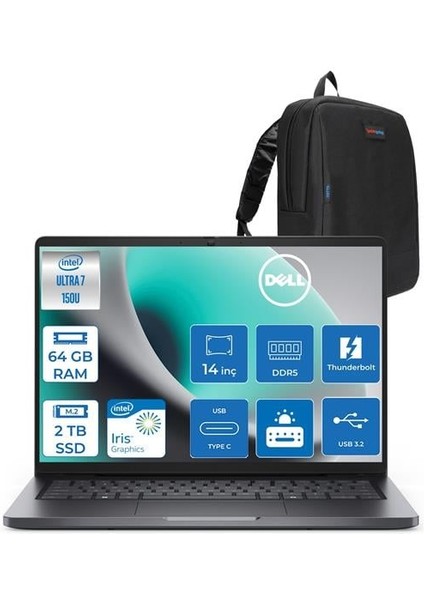 Pro 14 Intel Core 7 150U 64GB Ddr5 2tb SSD Intel Graphics 14" Fhd+ IPS 300NITS Ubuntu Taşınabilir Bilgisayar PC14250C7165F23 + Zettaçanta