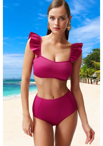 Fırfırlı Bikini Takımı Yüksek Konfor Ergonomik Kesim Hızlı Kuruyan Premium Kalite fiyatları