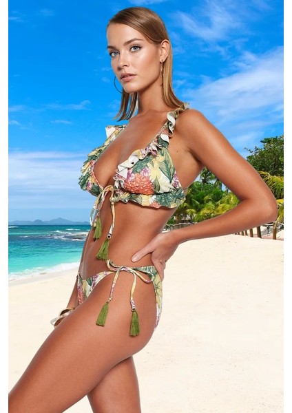 Üçgen Desenli Bikini Takımı Yaz Koleksiyonu Plaj ve Havuz Için Şık Detaylı fiyatları