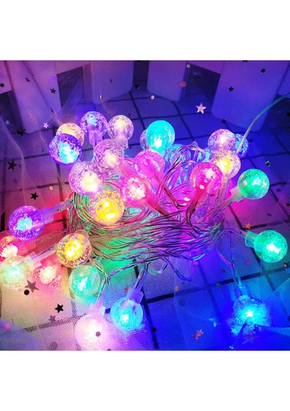 Crystal LED Light Ball Yılbaşı Ağacı Işığı Renkli Noel Işığı Renkli Kristal Top LED Işık 220 V Fişli