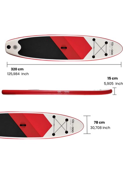Sup Şişme Sörf Tahtası Stand Up Paddle Board 78*320*15 cm Kırmızı fiyatları