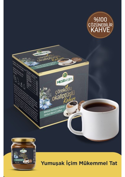 Mesir- i Şifa Çörek Otlu ve Okaliptuslu Kahve Bitkisel Karışımlı Çözünebilir Kahve 75GR fırsatları