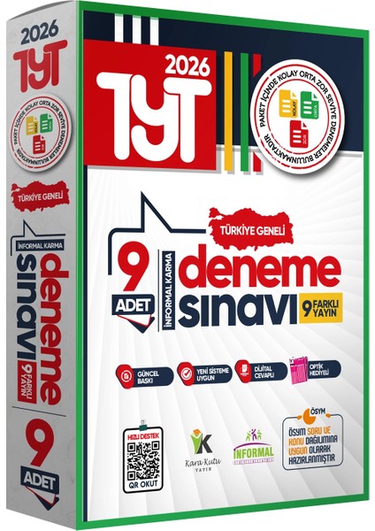 2026 Tyt Türkiye Geneli Kurumsal 9lu Paket Deneme Sınavı Dijital Cevaplı