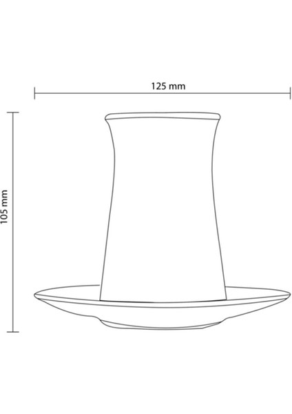 Şık 6 Kişilik Beyaz Çay Bardağı ve Tabağı Seti, Orijinal Kutulu