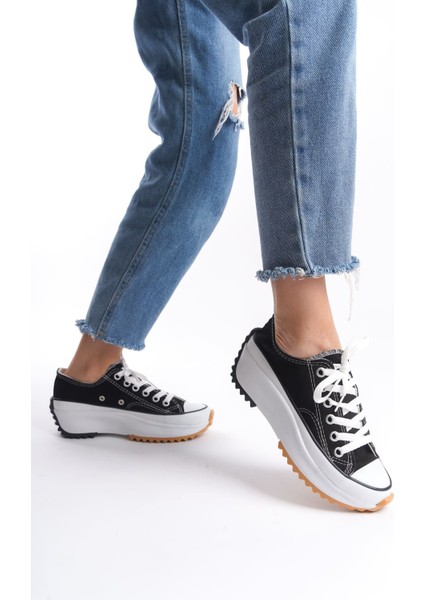 Claıre Bağcıklı Ortopedik Taban Kadın Sneaker Ayakkabı Bt Siyah fırsatları