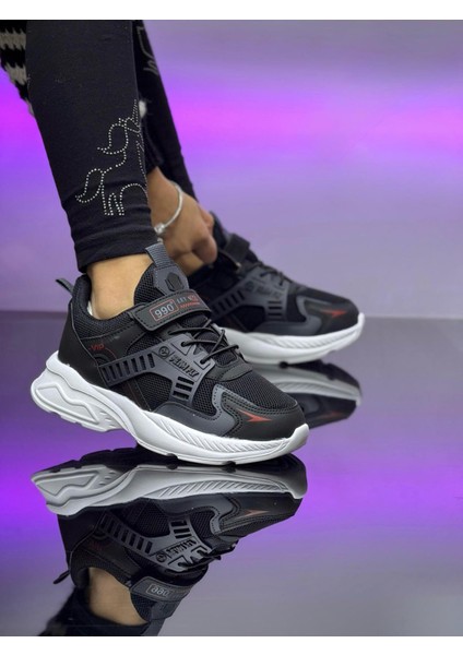 Çocuksporayakkabı cırtlı rahat giyilebilir faylon taban hafiftir kauçuklu ortapedik kutulu baskili