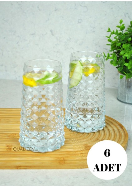 6'lı Cam Uzun Meşrubat ve Kokteyl Bardakları, 520 Cc, 15X6 Cm, Beyaz modelleri