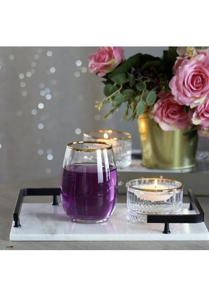 Altı Adet Altın Detaylı 570 ml Amber Renkli Şeffaf Bardak Seti modelleri