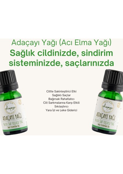 %100 Saf Adaçayı Yağı (Acı Elma Yağı) 10 ml fiyatları