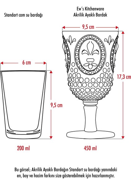 Lacivert Akrilik 6'lı Kadeh ve Su Bardağı Seti, 450 Ml, Şık ve Dayanıklı Tasarım indirimleri