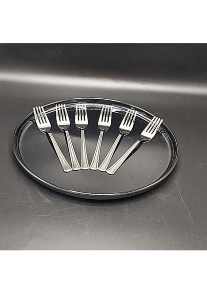 6'lı Yemek Çatal Seti, 20 Cm, 304 Kalite Paslanmaz Çelik, Şık ve Dayanıklı