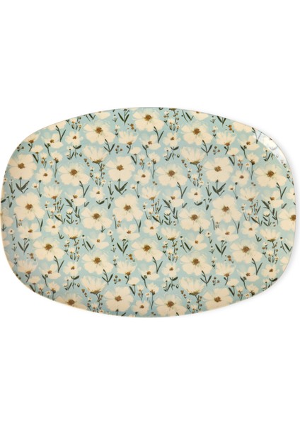 Melamin Dikdörtgen Tabak - Yaz Çiçekleri