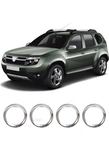 Dacia Duster Uyumlu 2010-2017 Krom Iç Havalandırma Çerçevesi 4 Parça Paslanmaz Çelik