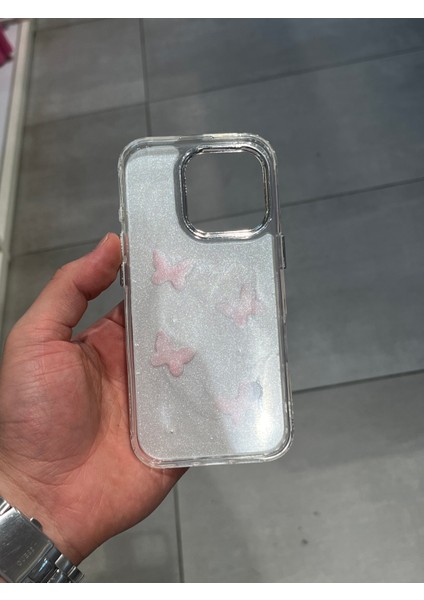 Iphone 16 Pro Uyumlu Kelebek Figürlü Şeffaf Epoksi Sert Silikon Kılıf fırsatları