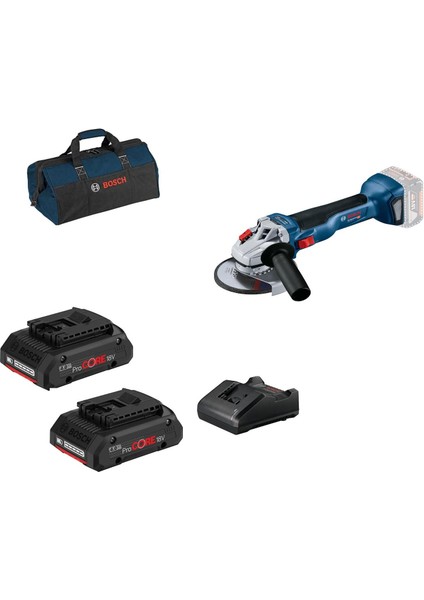 Gws 18V-10 Procore 2X4.0AH Çift Akülü Taşlama Makinesi