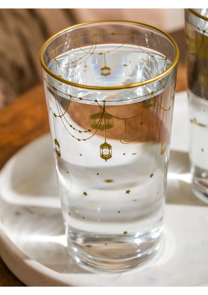 Sarı Baskılı Cam Su Bardağı Seti, 2'li, 570 Ml, Şık ve Kullanışlı Tasarım modelleri