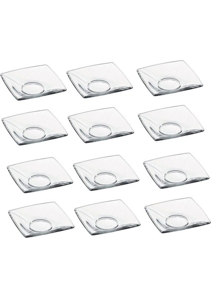 54261 Kare Çay Tabağı, 12'li Çay Bardağı Altlığı, Beyaz, Şık ve Kullanışlı