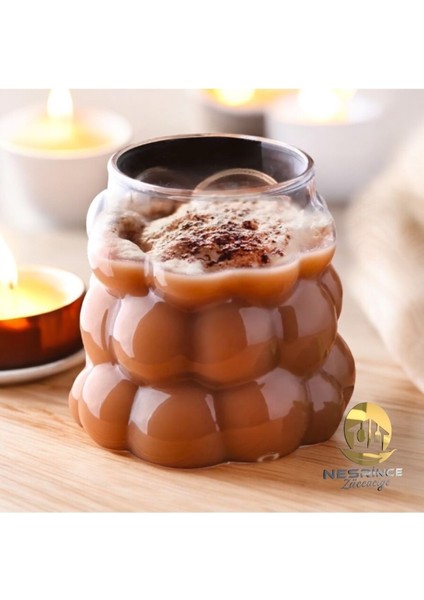 Isıya Dayanıklı Beyaz Borosilikat Üzüm Bardak, 2'li Set, Cam Pipet Hediyeli