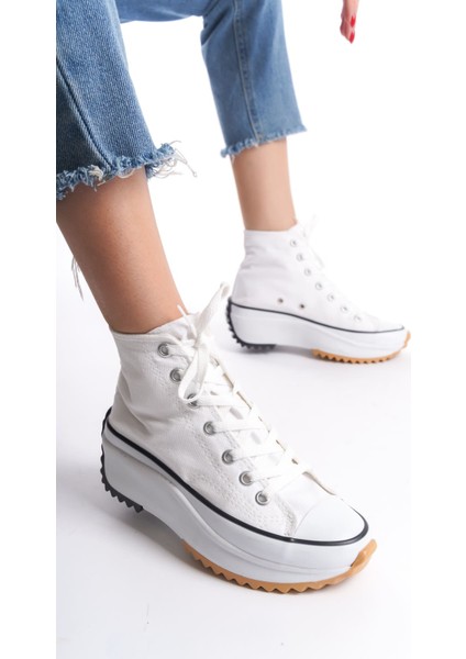 Chloe Bağcıklı Ortopedik Taban Kadın Sneaker Ayakkabı Bt Beyaz fırsatları