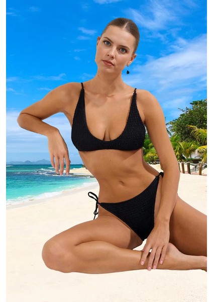 Üçgen Bikini Takımı Yaz Koleksiyonu Plaj ve Havuz Için Hızlı Kuruyan Özel Tasarım