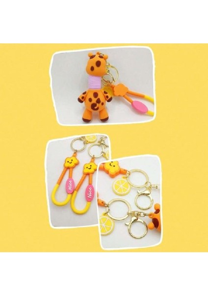 4 Adet Uzayan Renkli Zürafa Anahtarlık Teleskopik Renkli Körüklü Anahtarlık Vıp Yılbaşı Hediyeleri fiyatları