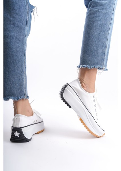 Claıre Bağcıklı Ortopedik Taban Kadın Sneaker Ayakkabı Bt Beyaz indirimleri