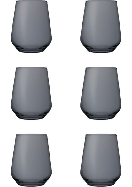 Gri 425CC 6'lı Su Bardağı, Şık ve Dayanıklı Içecek Kabı Seti