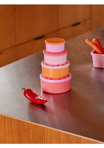 Plastik Saklama Kabı Seti - Kalp modelleri