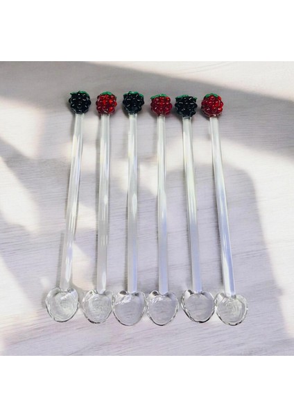 Çok Renkli 6'lı Cam Böğürtlen Çay Kaşığı Seti, Şık ve Kullanışlı Tasarım fiyatları