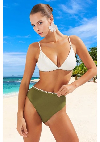 Üçgen Bikini Takımı Ergonomik Kesim Klora Dayanıklı Yüksek Konfor Özel Tasarım Esnek Kumaş