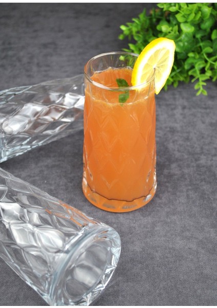 Yeşil 6'lı Uzun Kafes Cam Bardak, Soğuk Içecekler, 520 ml fırsatları