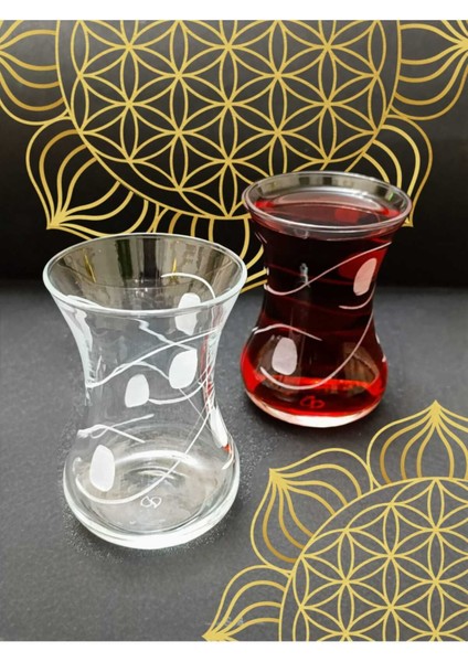 Beyaz 6'lı Kesme Çay Bardağı Özel Tasarım Seti fırsatları