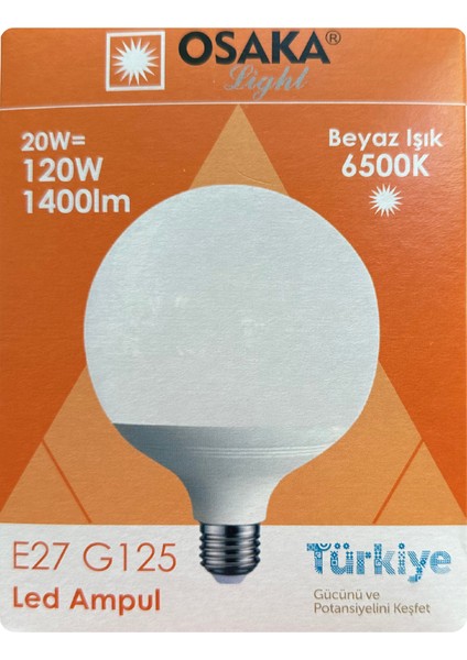 (5 Adet) 20W (120W) 6500K (Beyaz Işık) E27 Duylu (Kalın Duy) Glop LED Ampul fiyatları